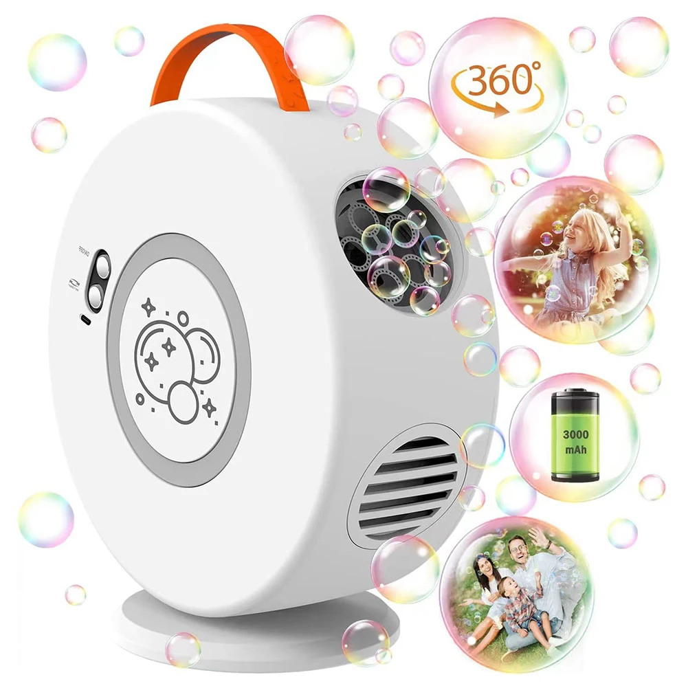 Automatic 360 Rotation Bubble Machine Astronauts Bubble Maker Large Capacity Bubble Blower Bubble Toys Gifts for Outdoor Wedding