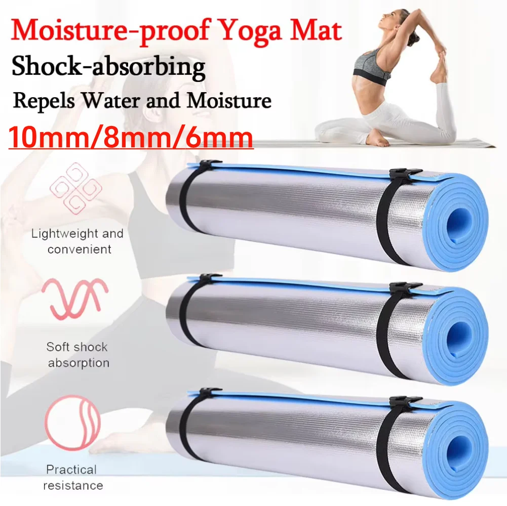 1.8mx10/8/6mm Yoga Mat Anti-skid Sports Fitness EVA Comfort Foam 6mmThick Yoga Mat for Exercise Yoga and Pilates Gymnast
