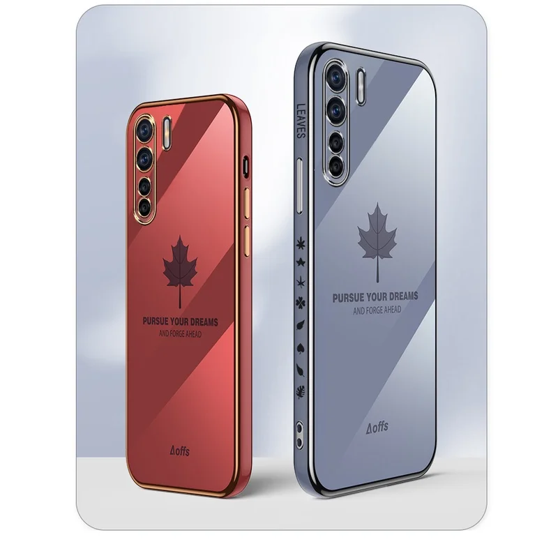 For oppo A91 Casing oppo Reno 3 Straight Edge Maple Leaf OPPO Reno 3Pro Phone Case