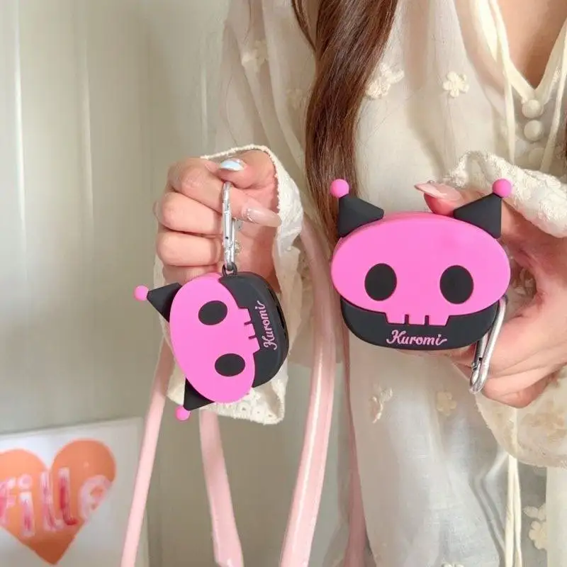 

Cute Sanrio Kuromi Skull Suitable Case for Airpods 1 2 3 4 Pro 2 3 Protective Cartoon Kawaii Lovely Anti-fall Silicone Cover