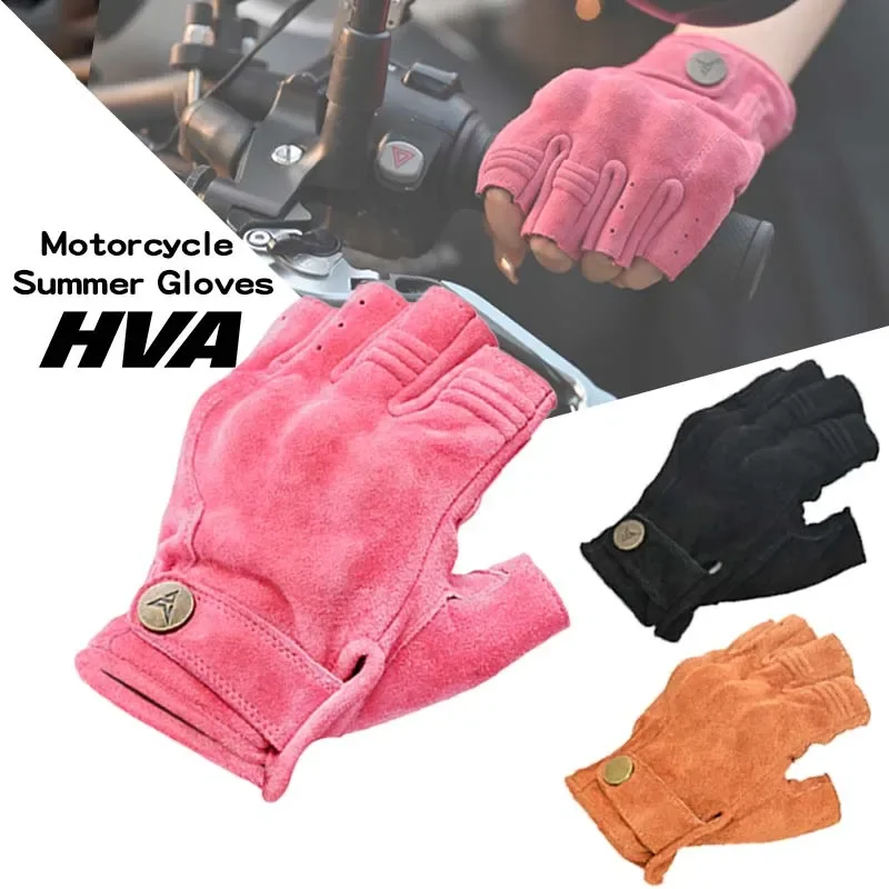 Guanti senza dita per Moto accessori guanti mezze dita in pelle di capra Motocross Gant Moto Guantes Moto Verano