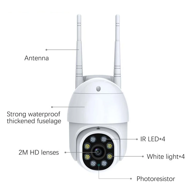 무선 야외 와이파이 PTZ 카메라 NVR 키트, CCTV 카메라 비디오 감시 시스템, 인간 추적, 5MP ICSEE 4CH