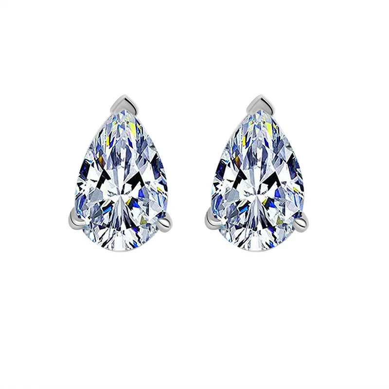 

Hot Selling S925 Sterling Silver Water Drop Pear Shaped Moissanite Women's Earrings Fashion Temperament Simple Party Gift