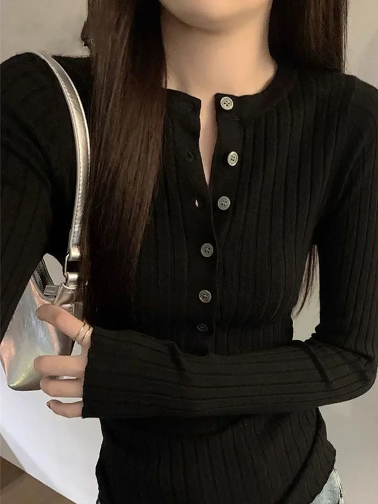 

Однотонные элегантные милые пуловеры знаменитостей, универсальные тонкие майки, повседневные топы, уникальный трикотаж, модные офисные женские шикарные вязаные топы