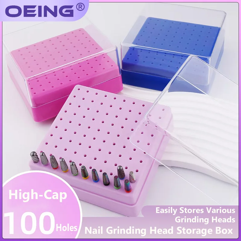 1Pc 100 Holes Dental Disinfection Box Bur Drill Diamond Placement Box Burs Block Sterilization Case Holder Dentistry Instruments