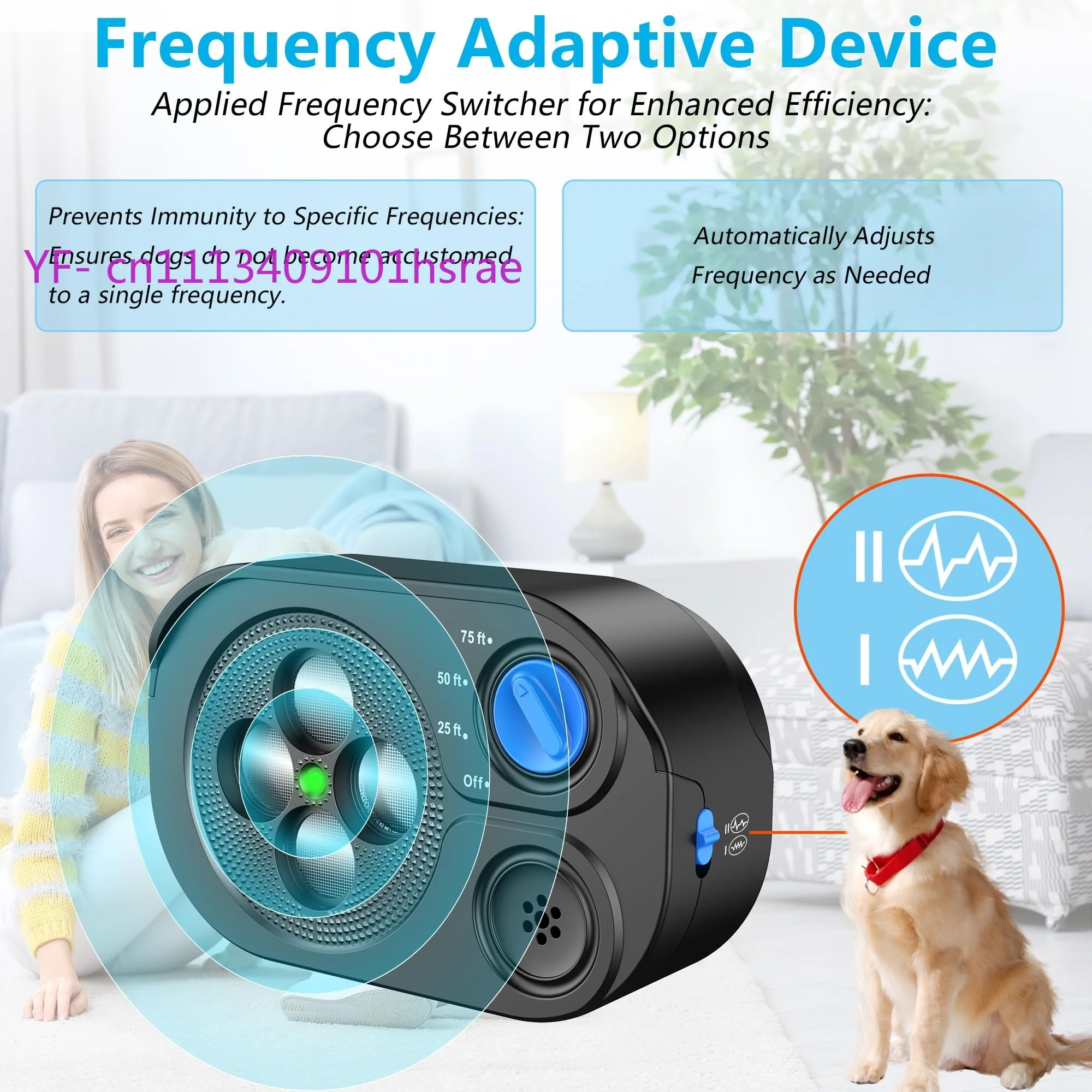 Ultrasonic Anti Barking Device Rechargeable 2000mAh Battery Indoor Outdoor Dog Bark Stopper Training Tool