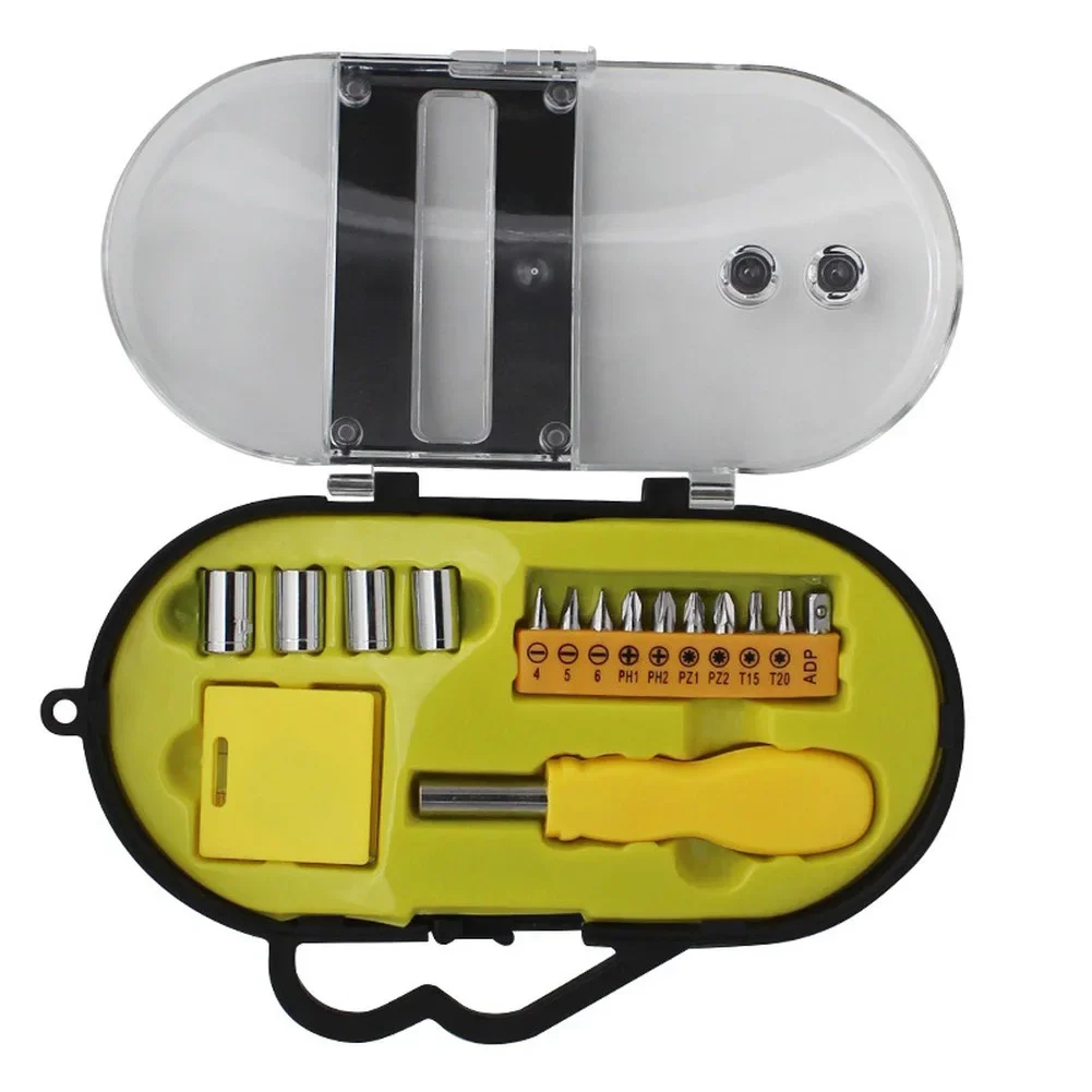 Compact and Portable Little Bee Tool Set with Carbon Steel Construction Includes Tape Measure and Screwdriver Bits