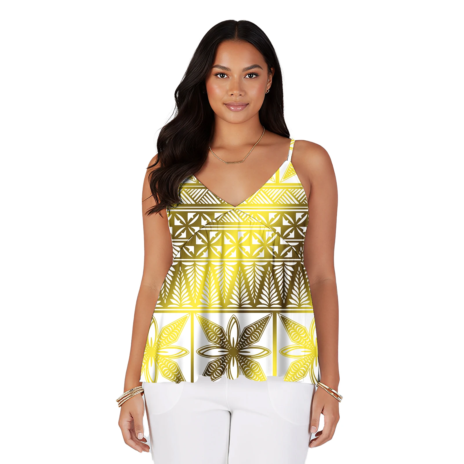 Summer Fashion Style Lady Wear Custom Samoan Polynesian Party Prom Women's Clothes Hawaiian Beach Sexy Ladies Halter Short Tops