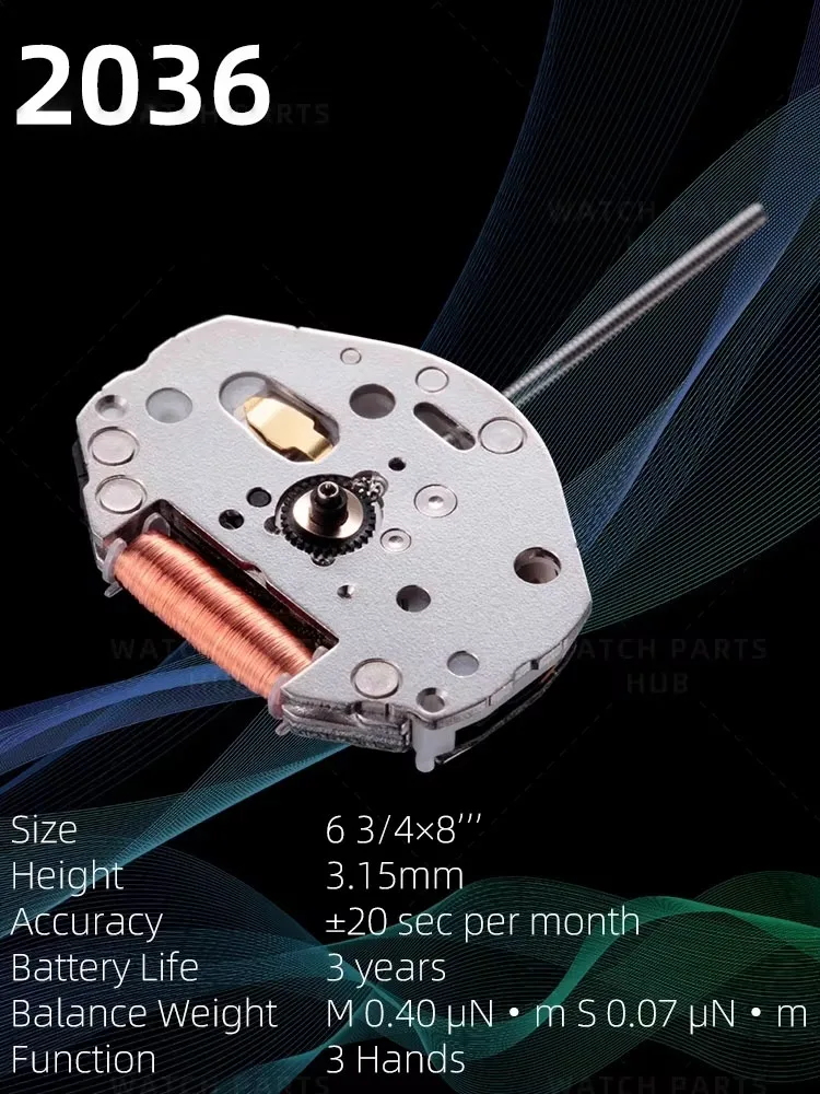Brand new Miyota 2036 watch movement original quartz movement automatic movement 3 watch parts
