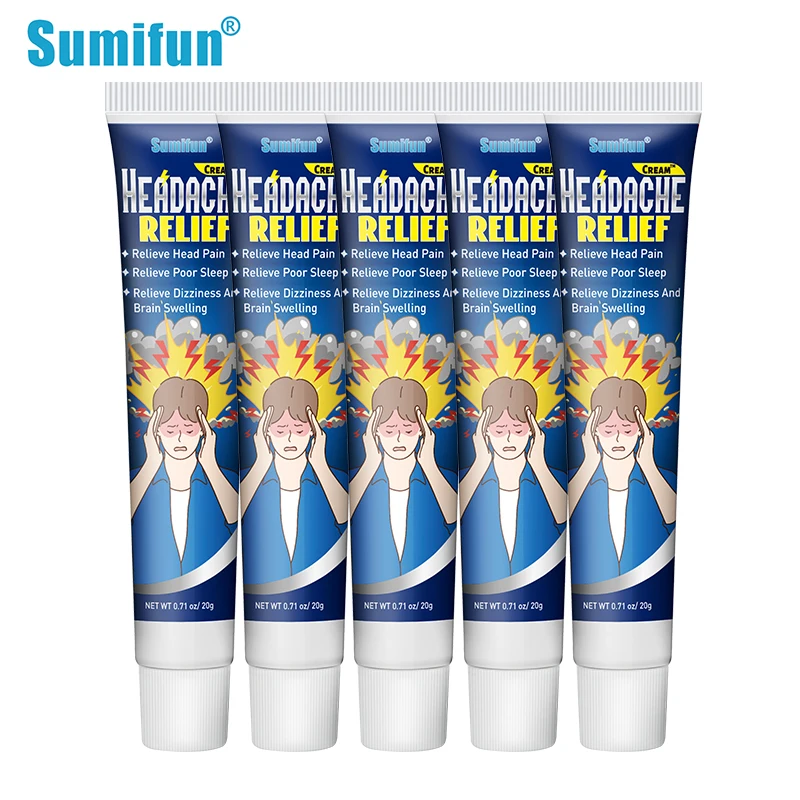 

2/3/5Pcs Sumifun Headache Migraine Relief Cream Herbal Nerve Head Pain Removal Medical Ointment Head Ache Balm Chinese Medicine
