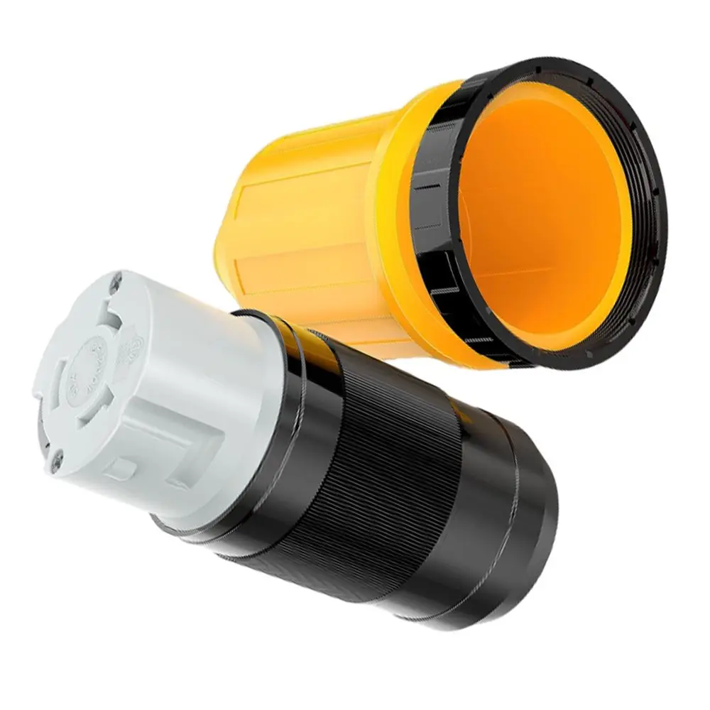 50A 125/250V RV Power Cord Twist Lock Plug with protective cover for RVs or Caravans Using NEMA SS2-50R Power Inlet