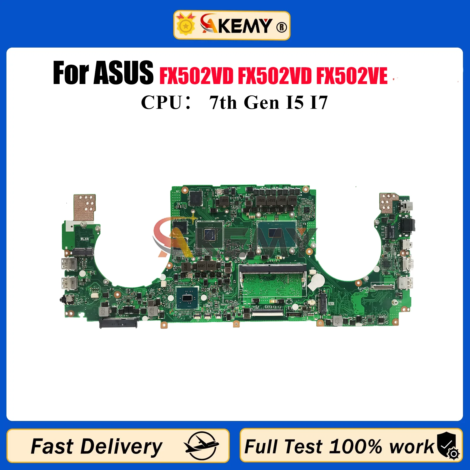 

FX502VD Laptop Motherboard For ASUS TUF Gaming FX502V FX502VD FX502VE Notebook Mainboard With I5 I7 CPU 100% tests OK fast ship