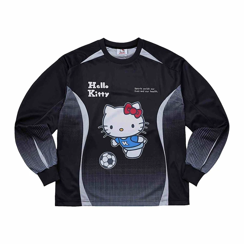 مرحبا كيتي تي شيرتات طويلة الأكمام العصرية سريعة الجافة فضفاضة طويلة الأكمام تي شيرت المرأة هوديس عادية مريحة الأساسية تيز