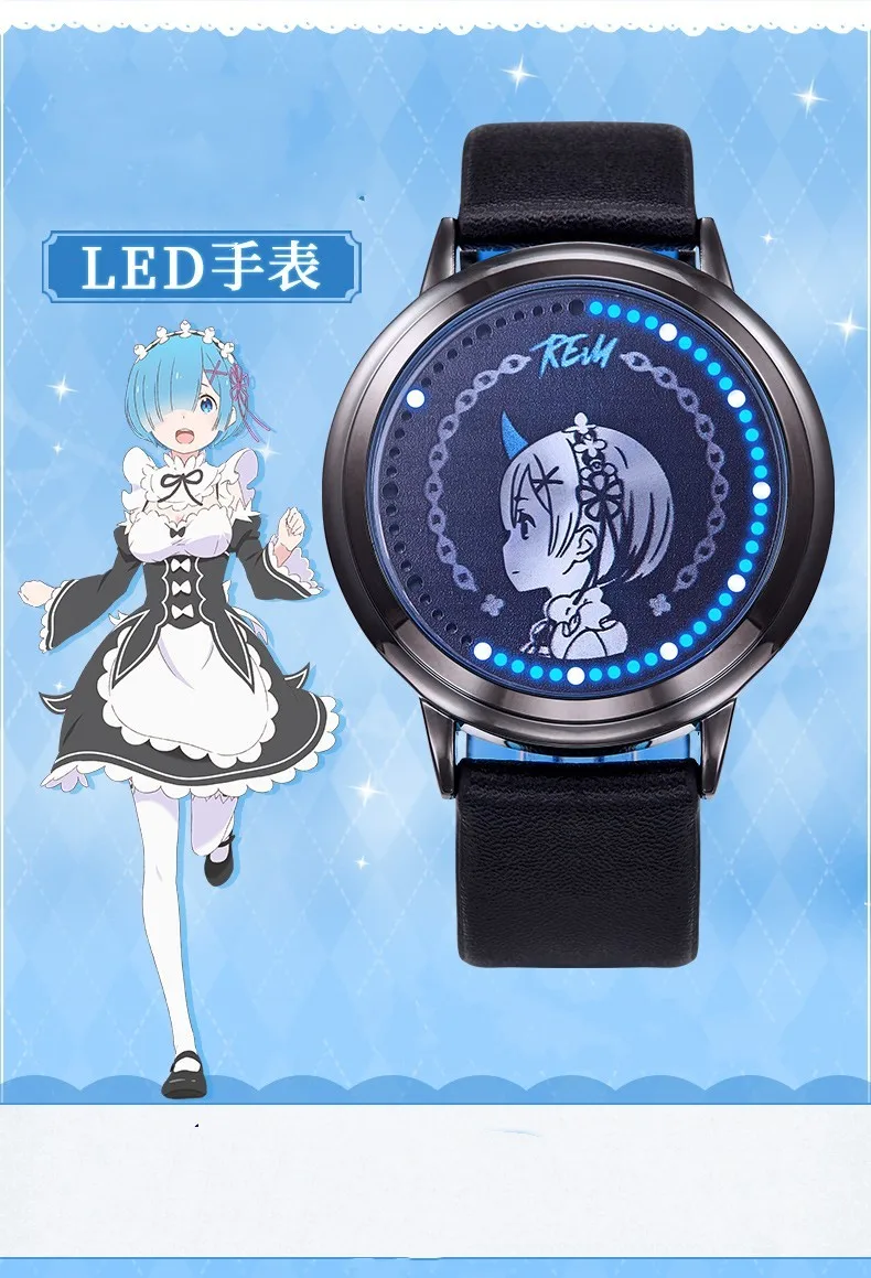 Re:Radio Life In A Different World From Zero Watch Waterproof REM LED Manga Role Action Figure Fan Gift