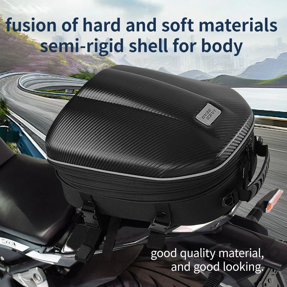 

Motorcycle Tail Bag 15L-20L Expandable Motorcycle Backpack Helmet Bag ABS Hard Shell Waterproof Motorbike Storage Bags, Dual Use