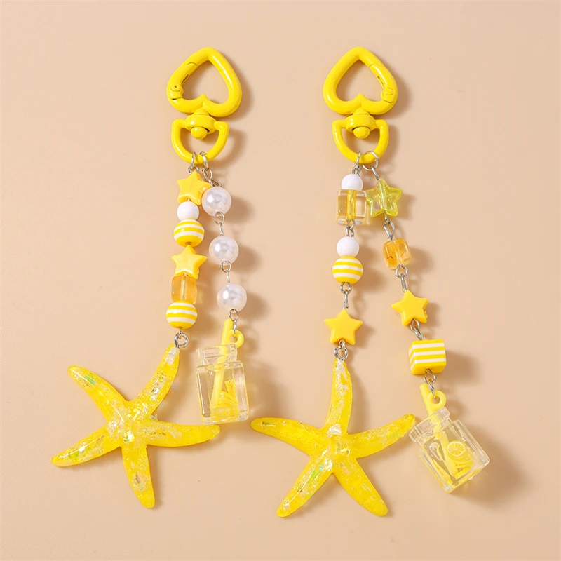 Niedliche handgefertigte Perlen-Schlüsselanhänger, Sommer-Strand-Sternfisch-Muschel-Anhänger, Schlüsselringe für Damen und Herren, Autoschlüssel, Handtaschen-Schlüsselanhänger, DIY-Geschenke – Detail 30