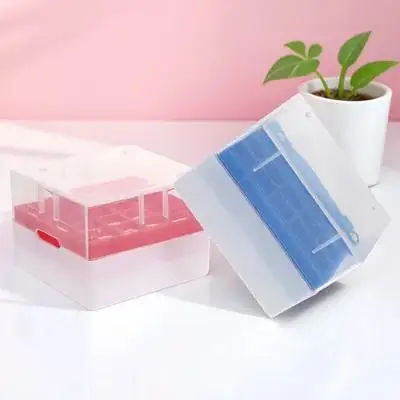 

2pcs Freezer Storage Cryovial Holder Freezing Cryovial Storage Box Tube Box Holder Durable PP Lab Test Tube Container