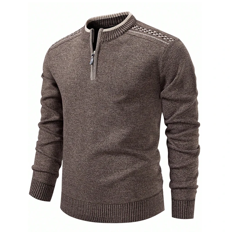 Mens Knit Sweater Half Zip Collar Pullover Casual Sport Golf Sweaters American Size Male Autumn Winter Clothes