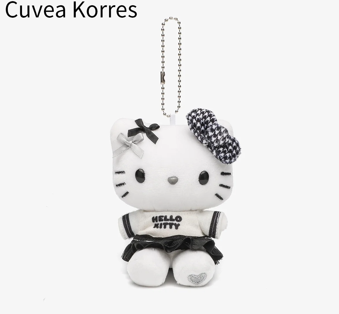 Hello Kitty mignon dessin animé en peluche Kt chat carbone frêne poupée porte-clés Kawaii moelleux peluche jouet sac à dos pendentif cadeaux de vacances