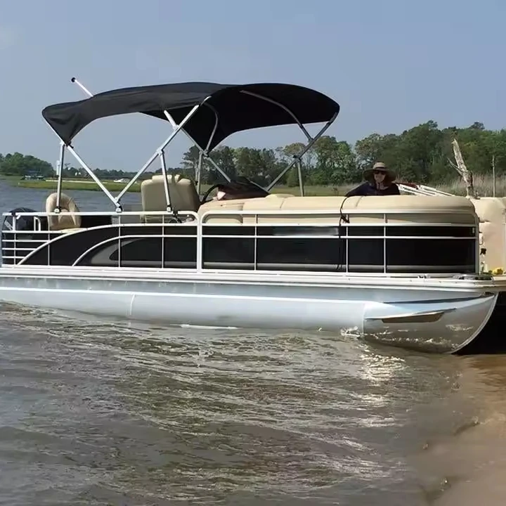 CE Certified Aluminum Luxury Yacht 19ft Customized Outboard Engine Pontoon Boat Made in China for Fishing & Sport