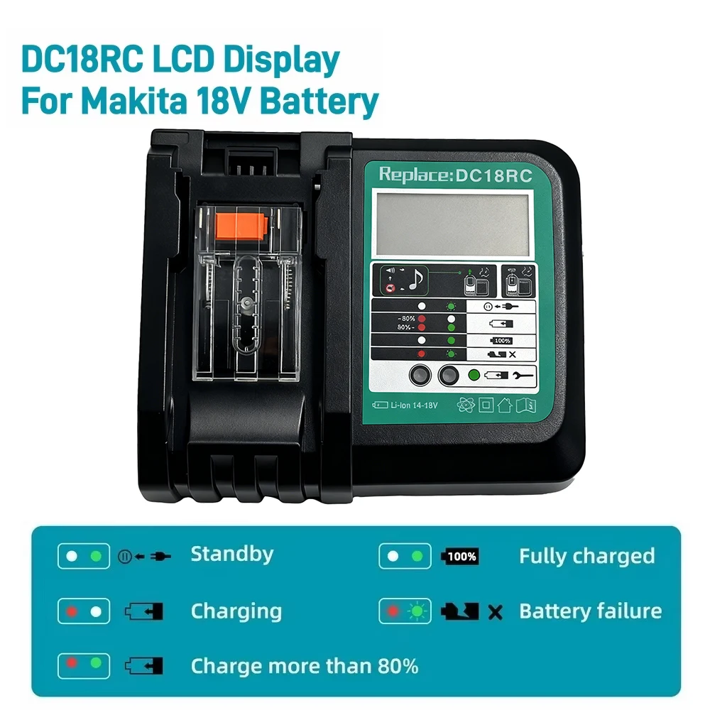 NEW DC18RC Li-ion Battery 3A Charger for Makita 18V 14.4V BL1860B,BL1850B,BL1840,BL1830,BL1820,BL1415,BL1440 Power Tool Charger
