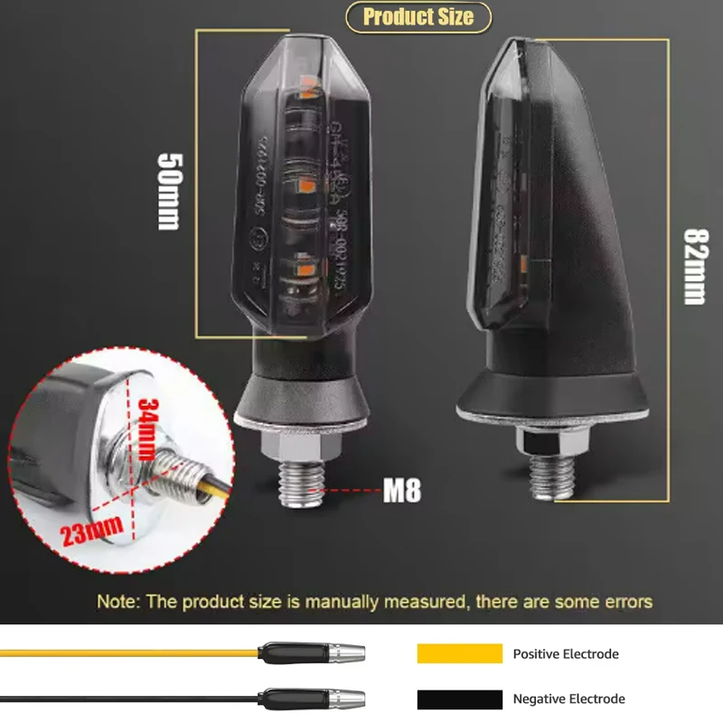 Mini 8mm Motorcycle LED Turn Signal Lights Amber Flashing Blinker Lamp For Honda Suzuki Yamaha Flashing Indicator Lights