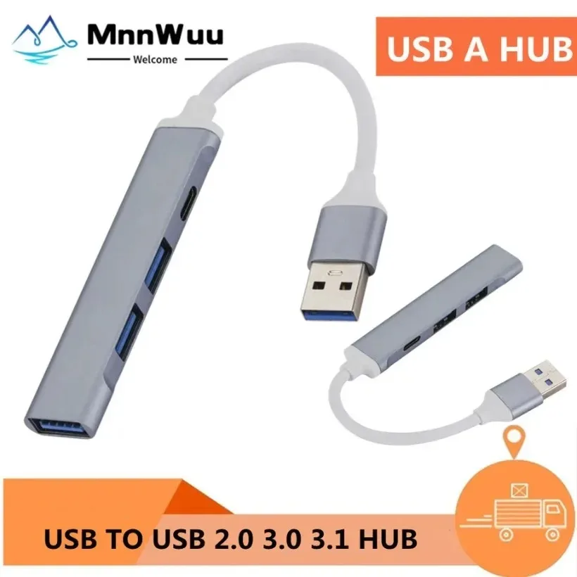 

USB-концентратор с 4 портами USB 3,0 2,0 USB C, мультиразветвитель OTG для Lenovo Xiaomi Macbook Pro 13 15 Air Pro, компьютерные аксессуары для ПК