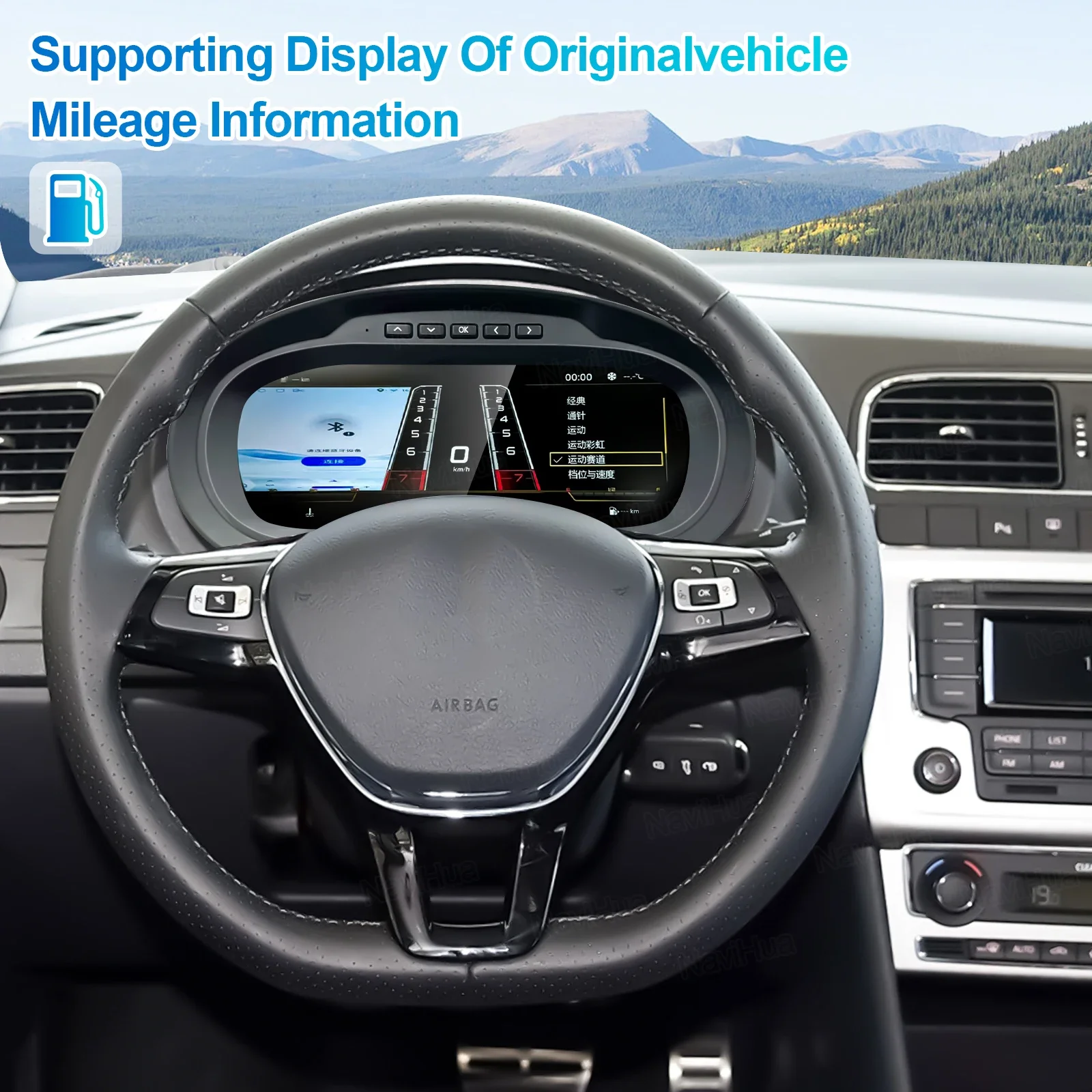 Navihua medidor automático LCD tablero coche clusor Digital para Volkswagen VW Polo 2012-2018 velocímetro LCD Digital clúster odómetro