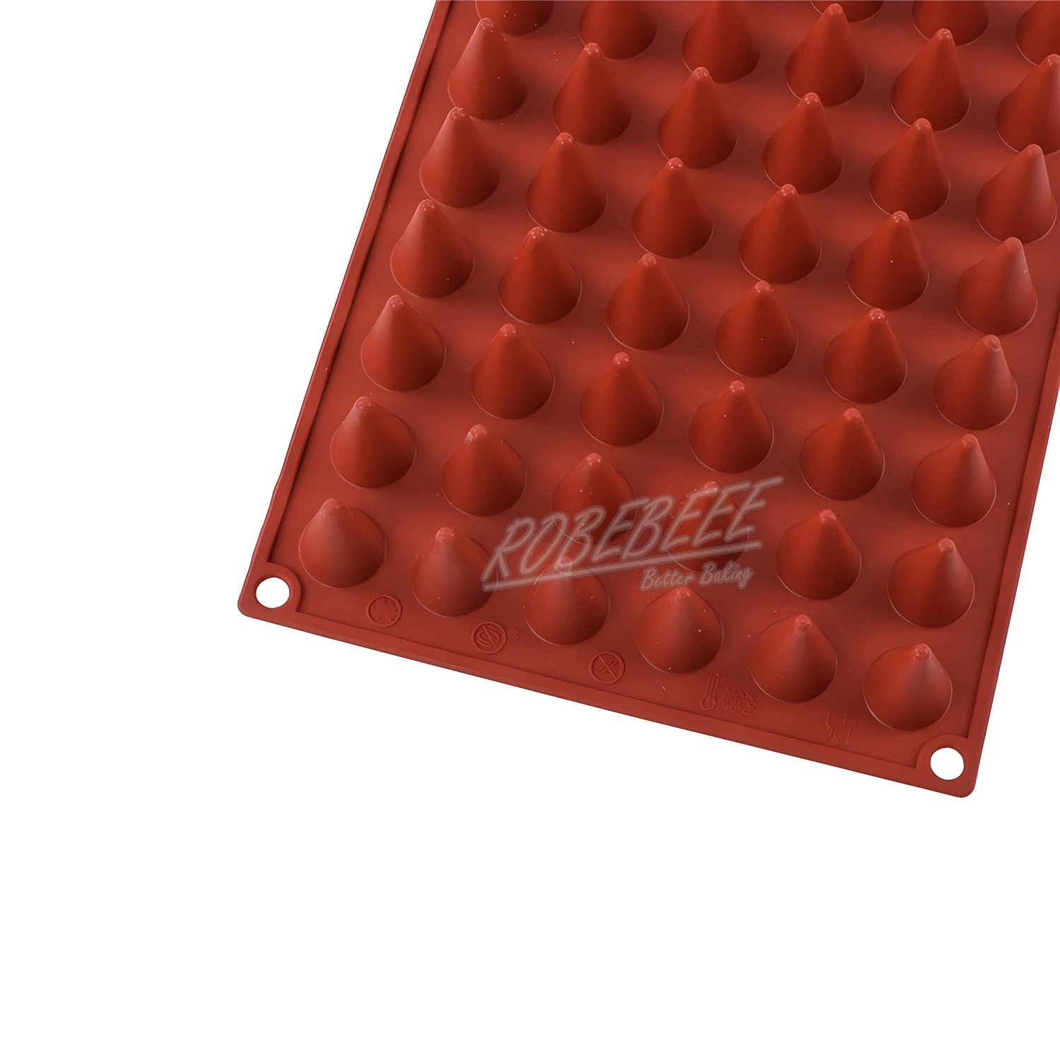66 Cavities Cone Shape Premium Silicone Chcocolate Bar Mould Pudding Candy Making DIY Baking Supplies