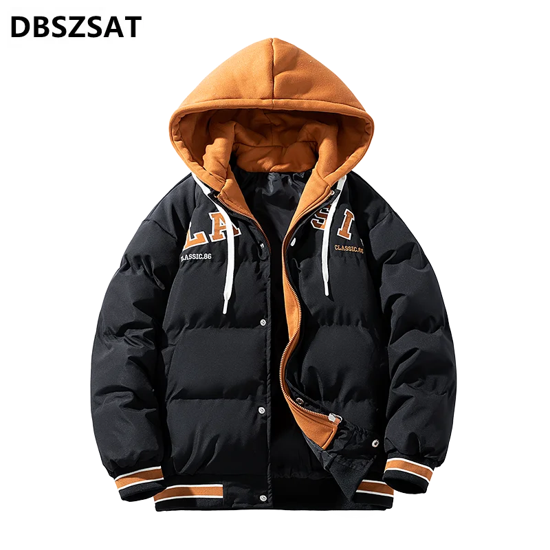 2025 Winter Coats Loose Down Jackets Hooded Fashion Warm Parkas Good Quality Male Casual Thicker Loose Winer Jackets S-3XL