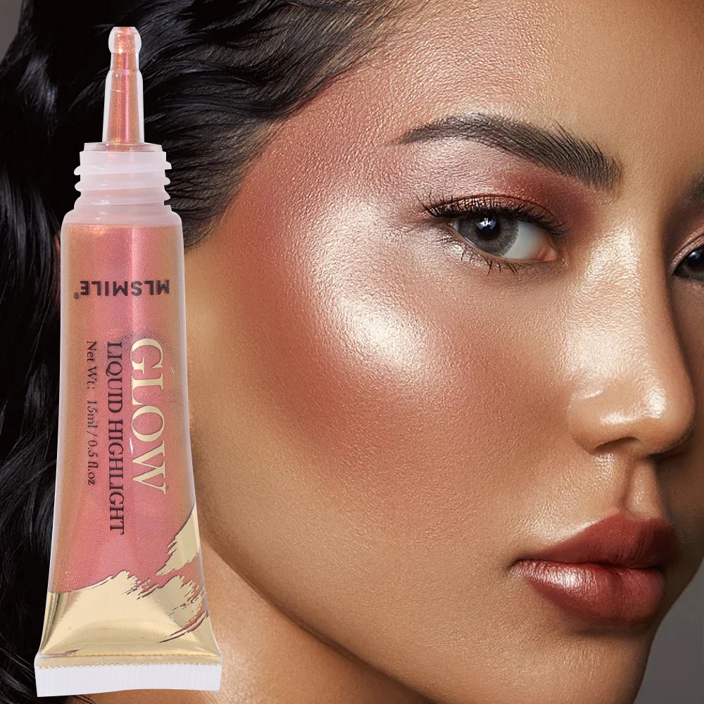 Shimmer Liquid Highlighter แต่งหน้ากันน้ํา Lasting Face Contouring Bronzer Natural Brightening Body Illuminator เครื่องสําอางค์ผู้หญิง