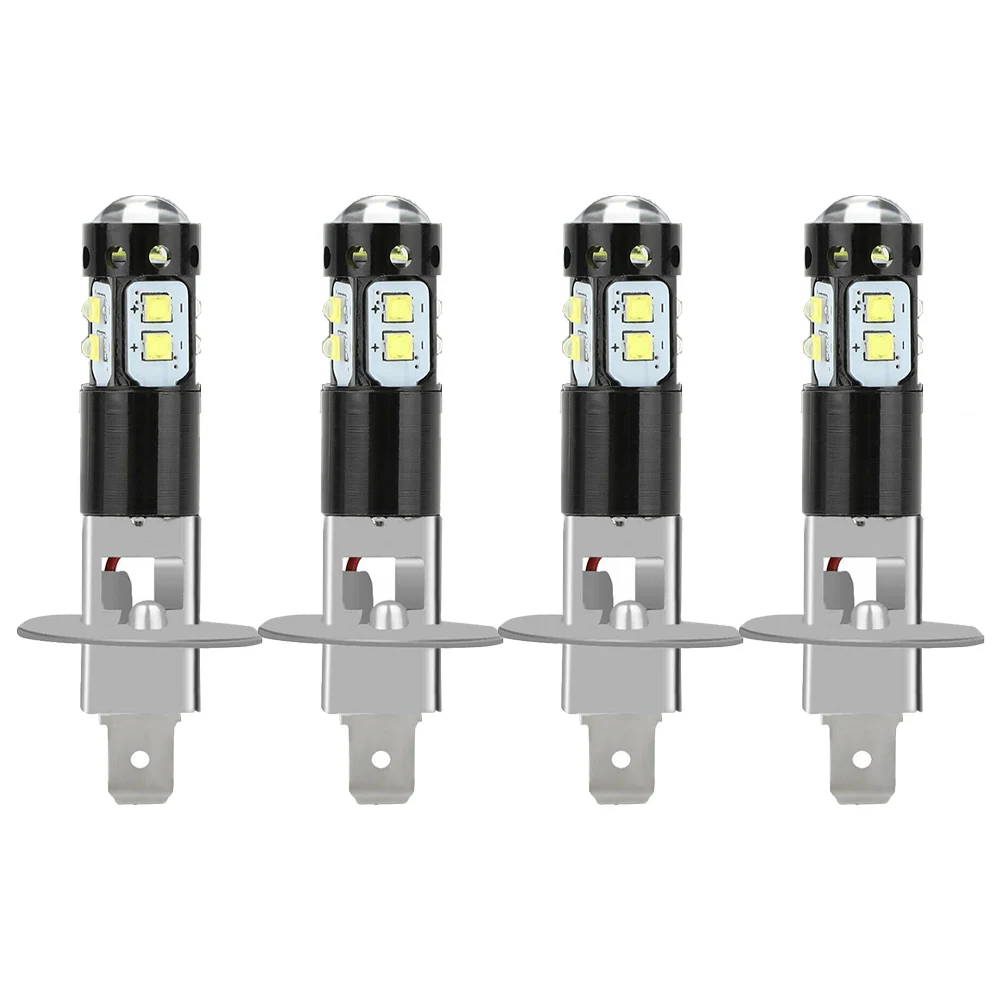 4PCS H1 LED Headlight Bright Fog Driven for drl Bulb Kit 6500K White Lamps 50W Bulbs Kit Fog Driving Headlamps Accessories