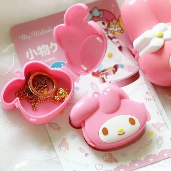 Kawaii Aufbewahrung sbox Sanrio Raum dekor Mymelodie niedlichen Anime Mini Girly Herz Ohr nagel Schmuck Medizin Box Mädchen Weihnachts geschenk