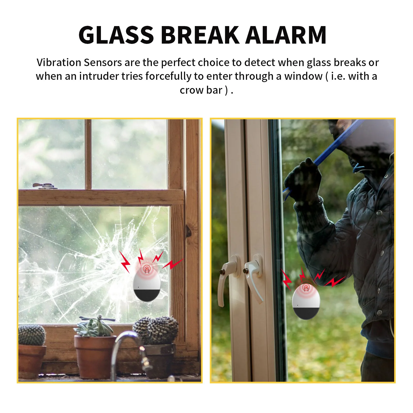 Door Window Vibration Trigger Alarm Ultra-thin Design, Anti-theft Alert for Household and Hotel Use