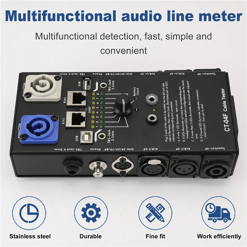 Probador de línea multifuncional de rendimiento estable Probador de línea de señal Xlr de línea de audio