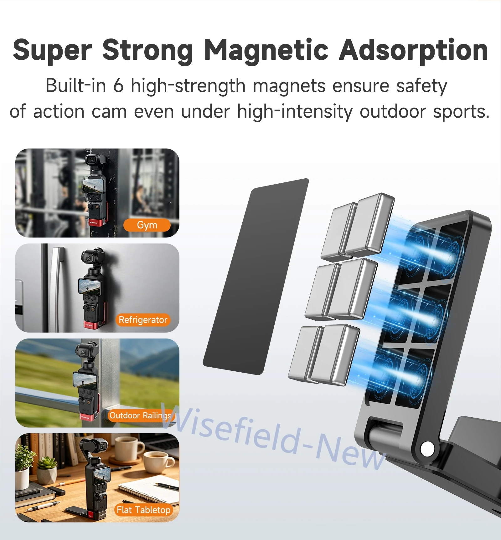 

Metal Quick Release Magnetic Bracket Stand Base For DJI Osmo Pocket 4 / 3 Expansion Mounting Bracket Photography Accessories