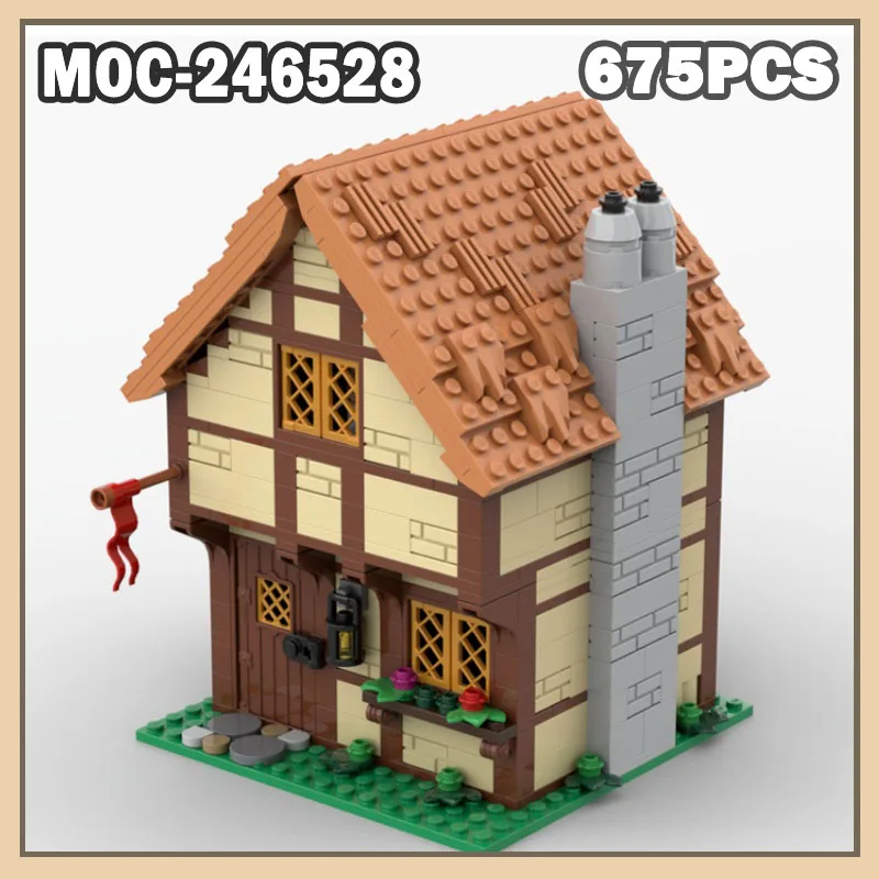 MOC-246528 Hotel inn Building Block MOC Streetscape Series Dream Modular Creative Guesthouse Blocks Gift 675PCS Bricks Adult