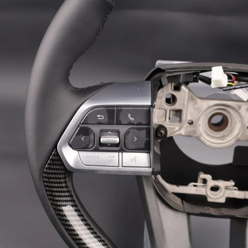 For Toyota all models, universal modified steering wheel, carbon fiber pattern genuine leather multifunctional