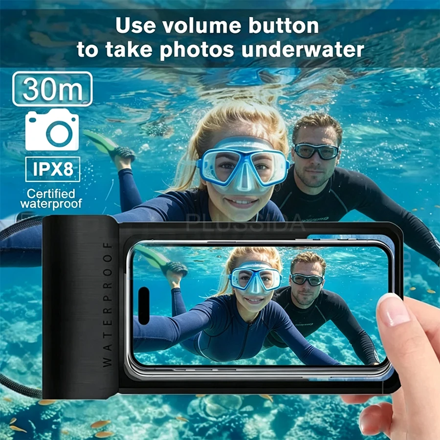 IPX8 Universelle wasserdichte Tasche Handytasche Hülle Wasserdichte Unterwasser-Trockentasche für iPhone 17 Pro Max 16 Xiaomi Samsung Cover – Detail 3