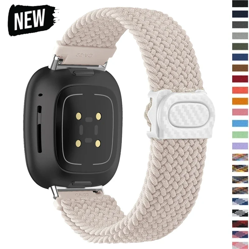 Nylon Loop Braided Strap for fitbit Versa 4 3 2 1 Versa Lite Sports correa Band for versa sense 2/sense Watch Accessories