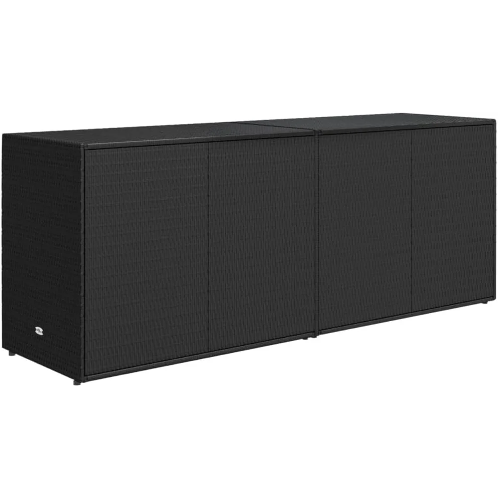 Wicker Garden Storage Cabinet, Rattan Patio Storage Cabinet, PE Rattan Storage Container for Patio Furniture Cushions Tools
