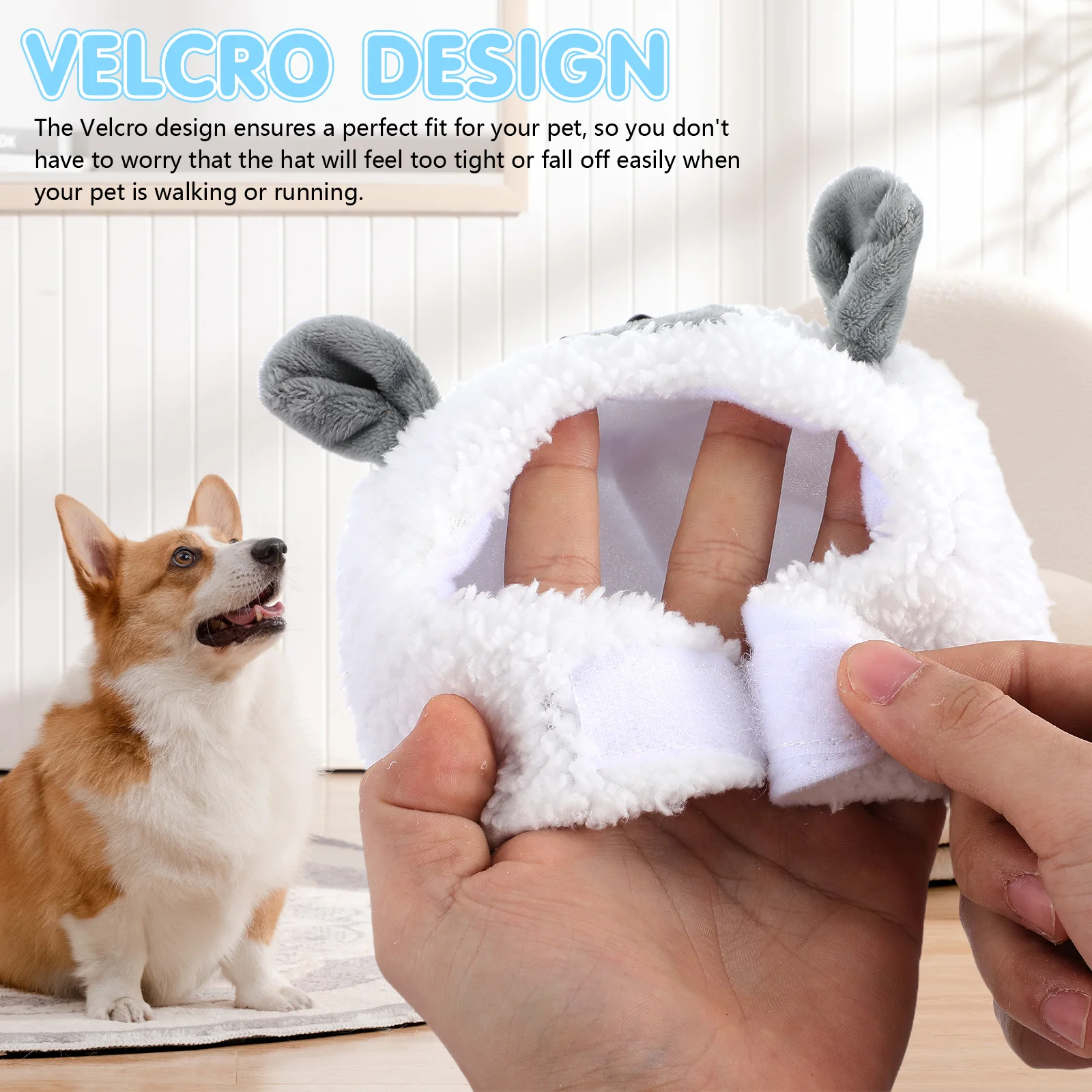 Chapeau pour animaux de compagnie Style agneau, couvre-chef en coton Durable et respirant pour chat, chaton, chiot, accessoire Photo de fête, couvre-chef pour animaux de compagnie