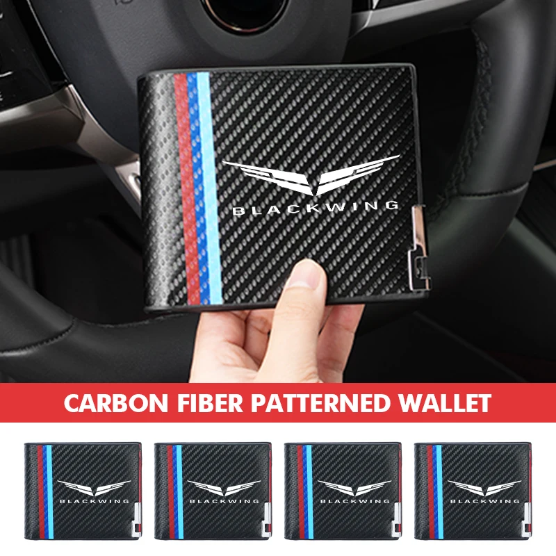 Cartera delgada de carbono, tarjetero compacto, organizador de monedas para Cadillac CT5-V XT4 CT4 XT5 CT5 XT6 CT6 Escalade Seville
