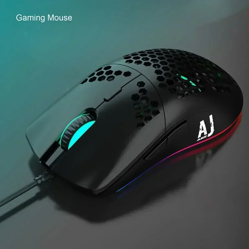 AJAZZ AJ390 USB Wired Ultra Light Cellular Mouse PAW338816000 DPI RGB Backlight Macro Defines The Esports Gaming Mouse