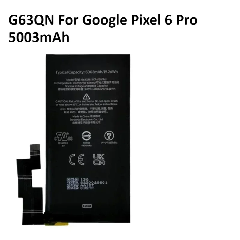 4614mAh/5003mAh GMSB3 G63QN Battery Suitable for HTC Google Pixel 6 Pixel 6 Pro Portable Battery