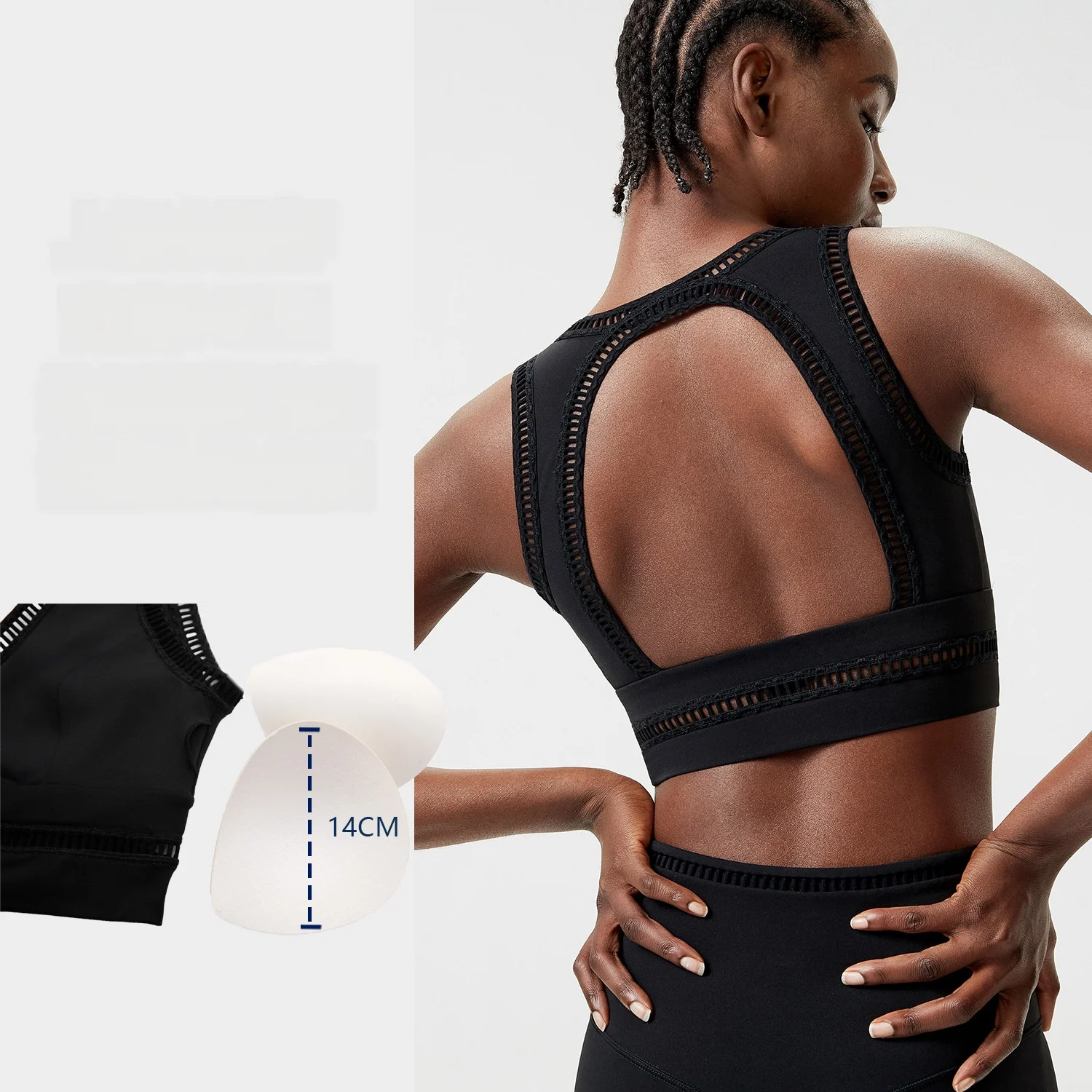 One-piece seamless cup all-around support sports bra for women, cross-border large size, anti-shock, fitness and yoga bra