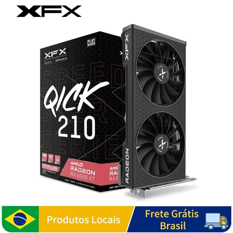 XFX RX 6500 XT 4GB GPU RX 6500XT بطاقات الرسومات AMD Radeon RX6500 XT 4GB GDDR6 بطاقة الفيديو كمبيوتر مكتبي VGA ألعاب كمبيوتر الألعاب #1