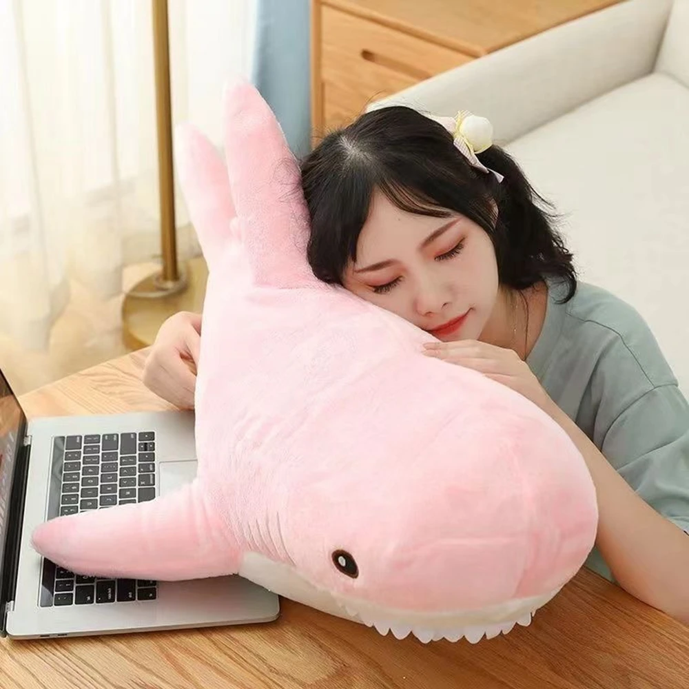 60cm Large Shark Doll Plush Toy Five Color Cute Cartoon Bed Sofa Pillow Boys And Girls Birthday Gift Soft Filling Decoration