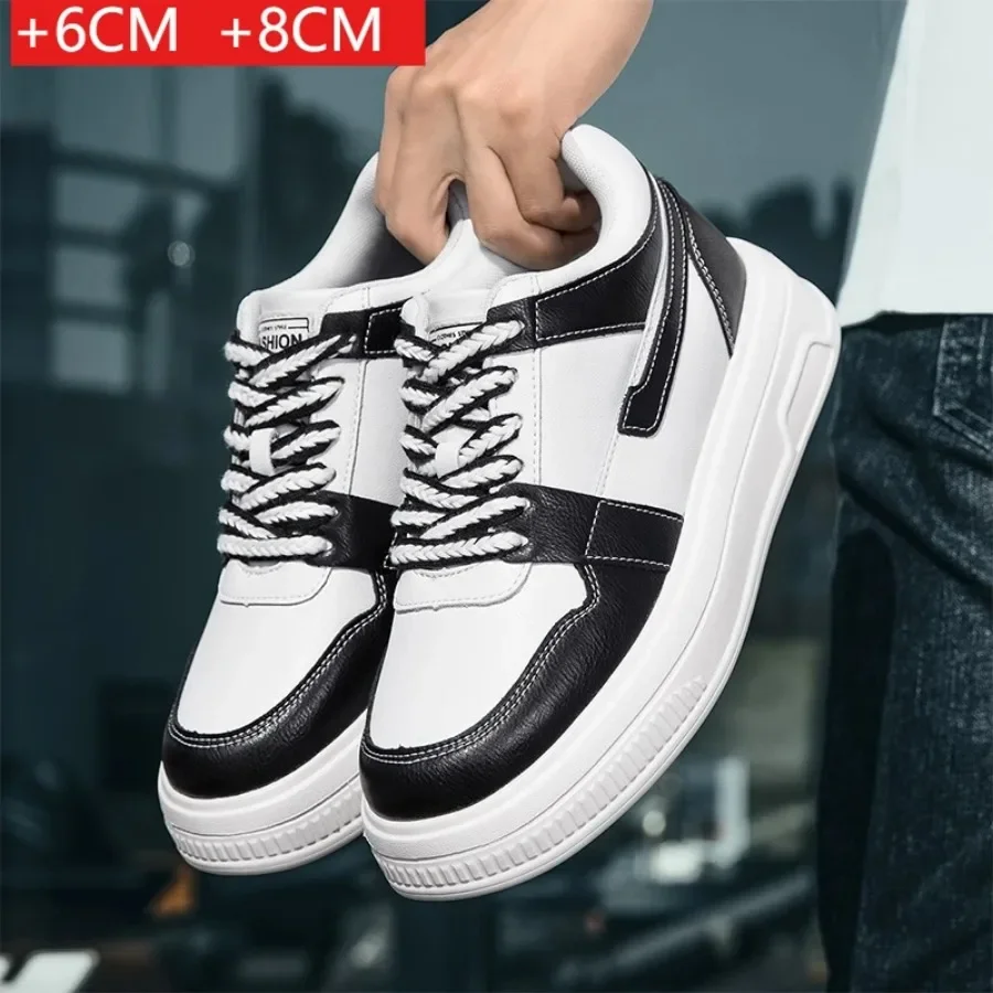 

2025Men Elevator Shoes heightening sneakers for men 6cm 8cm breathable height increased shoes for man sports shoes