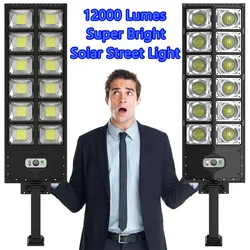 Potentes luces solares de 12000LM para exteriores, Sensor de movimiento, luz de pared impermeable, iluminación LED 504, luz Solar para jardín, jardinería, lámpara de calle